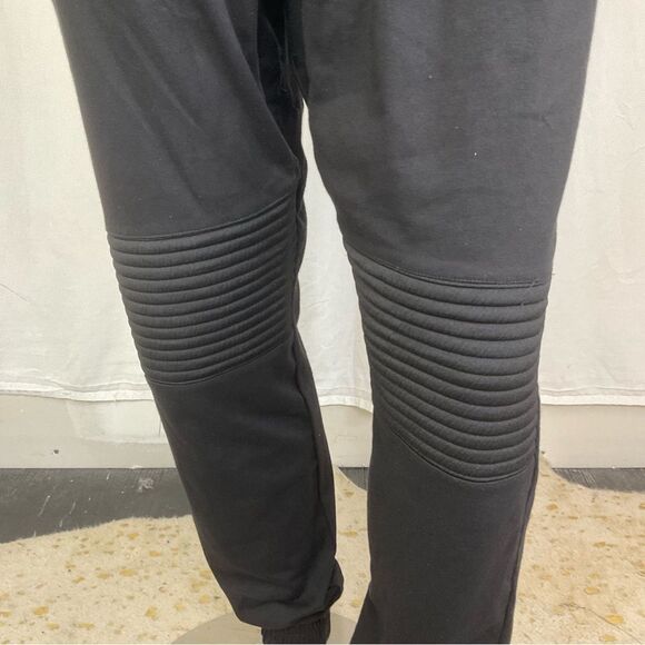 Basement Mens Drawstring Elastic Waist Knee Panel Jogger Sweatpants Black XL - Picture 6 of 13